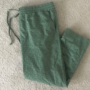 Olive JCrew drawstring waist pants - size Large